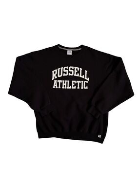 Russell Athletic Black Crewneck Sweatshirt with White Logo